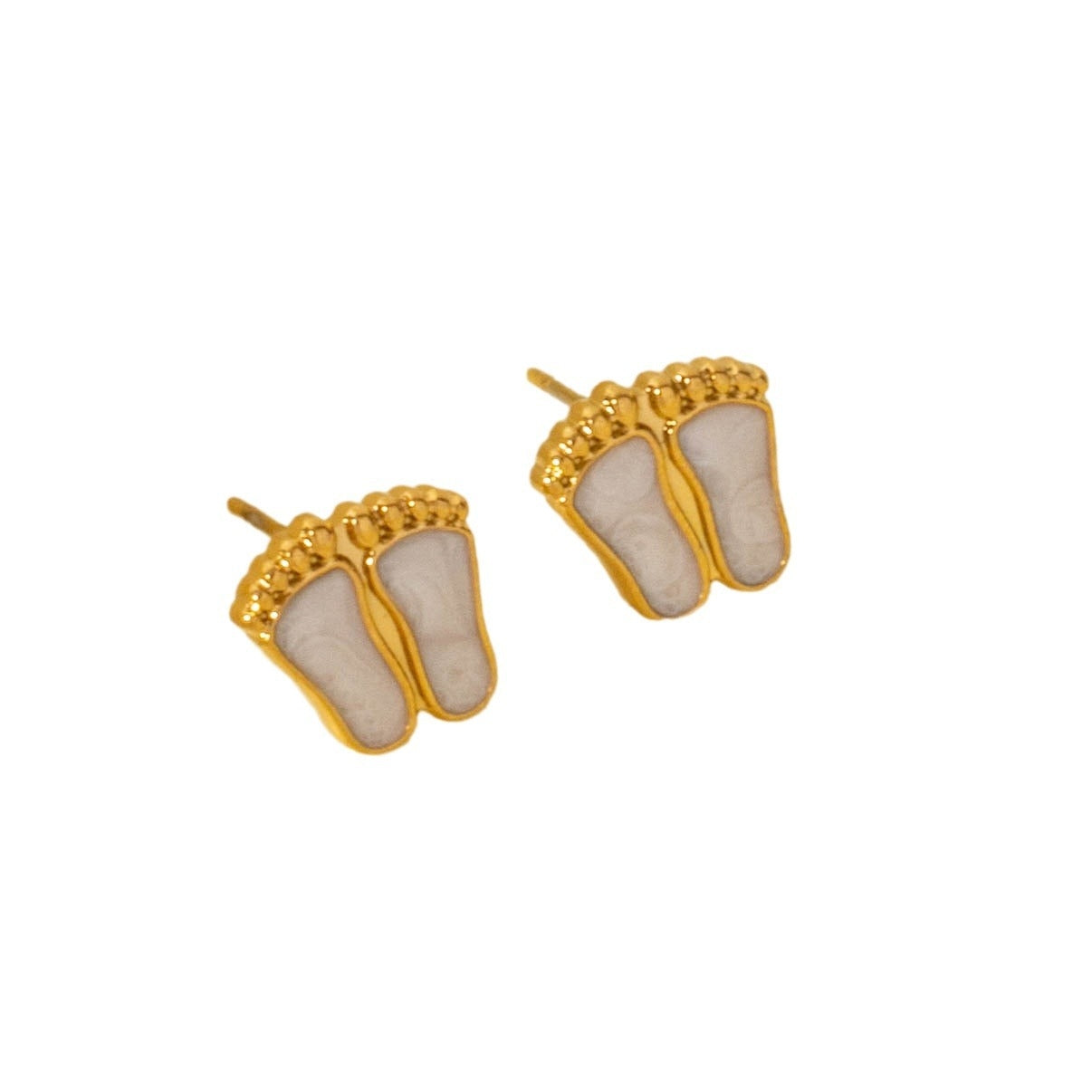 Elegant Footprint Stainless Steel Stud Earrings