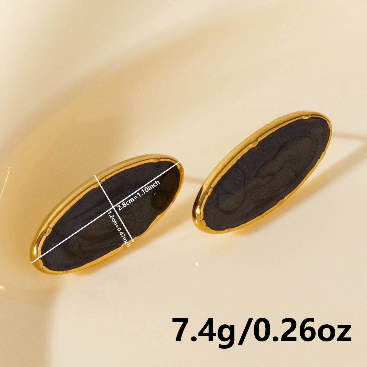 1 Pair Elegant Geometric Oval 304 Stainless Steel Ear Studs