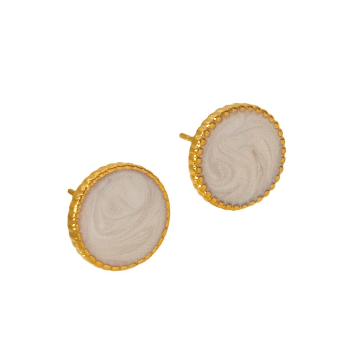 Elegant Geometric 18k Gold Plated Stainless Steel Round Earrings