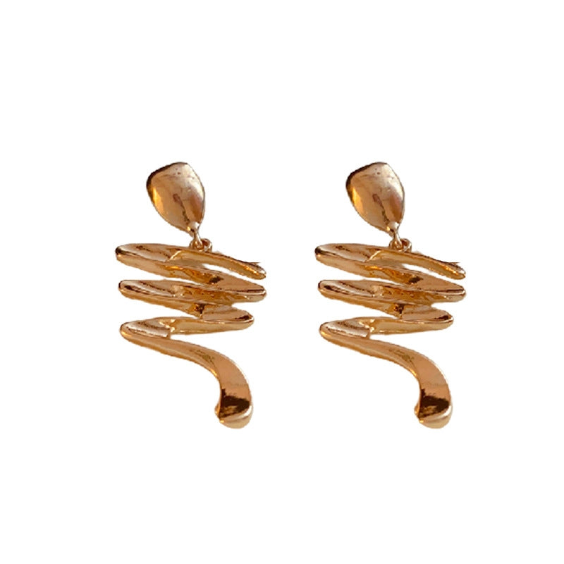 Elegant Geometric Alloy Ear Studs - Minimalist Luxury Design