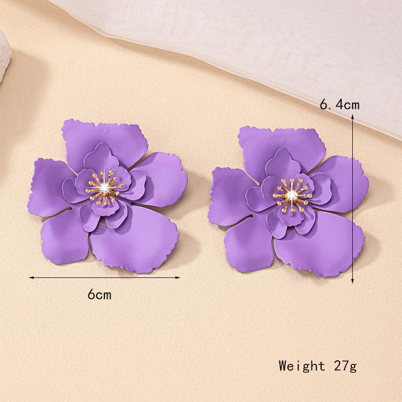 Elegant Flower Petal 14k Gold Plated Pearl Earrings for Women