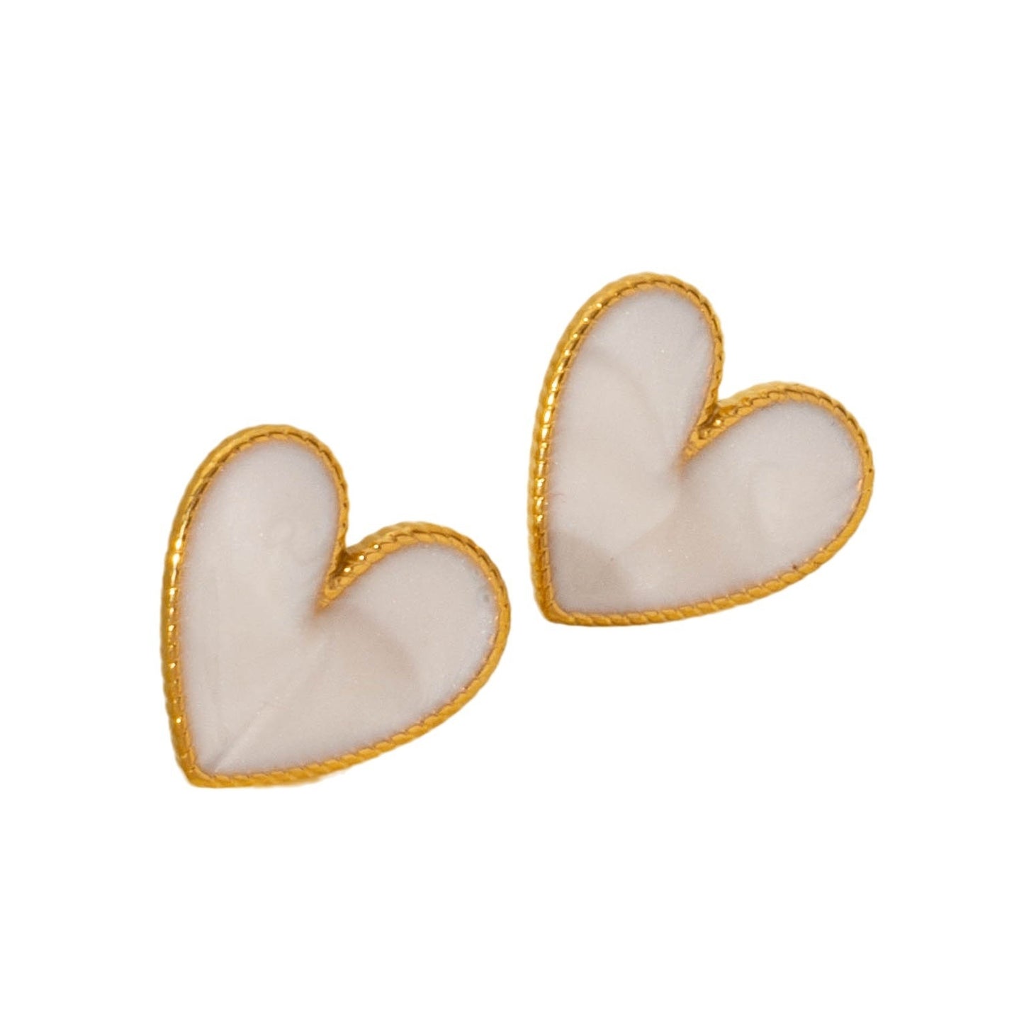 Elegant Heart Shape Stainless Steel Stud Earrings