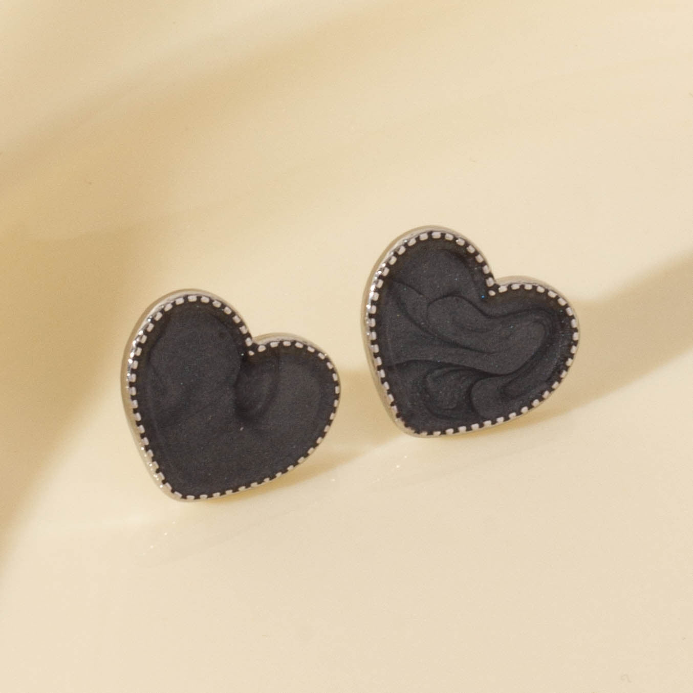 Elegant Heart-Shaped Stainless Steel Stud Earrings