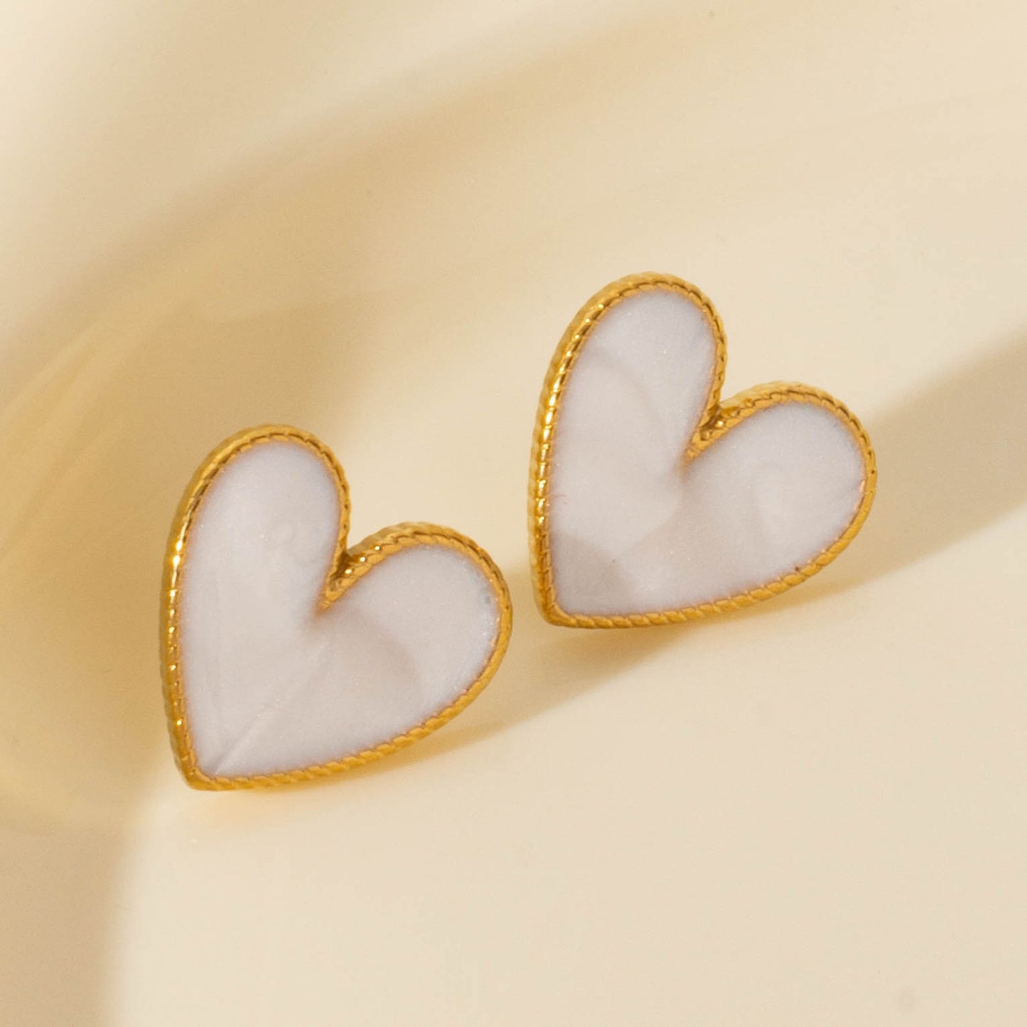 1 Pair Elegant Heart Shape 304 Stainless Steel Ear Studs