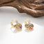 Elegant Heart-Shaped Gold Plated Zircon Copper Earrings