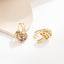 Elegant Heart-Shaped Gold Plated Zircon Copper Earrings