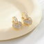 Elegant Heart-Shaped Gold Plated Zircon Copper Earrings