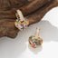 Elegant Heart-Shaped Gold Plated Zircon Copper Earrings