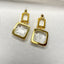 Elegant Geometric Crystal Drop Earrings with 925 Silver Studs