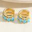 1 Pair Elegant Geometric Oval Emerald Zircon Ear Cuffs in 14k Gold and White Gold Plating