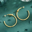 1 Pair Elegant C Shape Zircon Inlay 18K Gold Plated Ear Studs