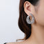 Elegant Geometric Zircon Inlay Bridal Earrings