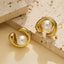 Elegant Baroque Pearl Heart Stainless Steel Earrings