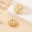 Elegant Retro Sun Face Stud Earrings - 2024 European & American Design Luxury Jewelry