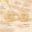 Elegant Retro Sun Face Stud Earrings - 2024 European & American Design Luxury Jewelry