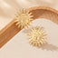 Elegant Retro Sun Face Stud Earrings - 2024 European & American Design Luxury Jewelry