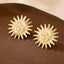 Elegant Retro Sun Face Stud Earrings - 2024 European & American Design Luxury Jewelry