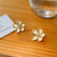 Elegant Retro Flower 18K Gold Plated Earrings - High-End French Design