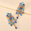 Elegant Retro Tassel Zinc Alloy Rhinestone Layered Chain Drop Earrings