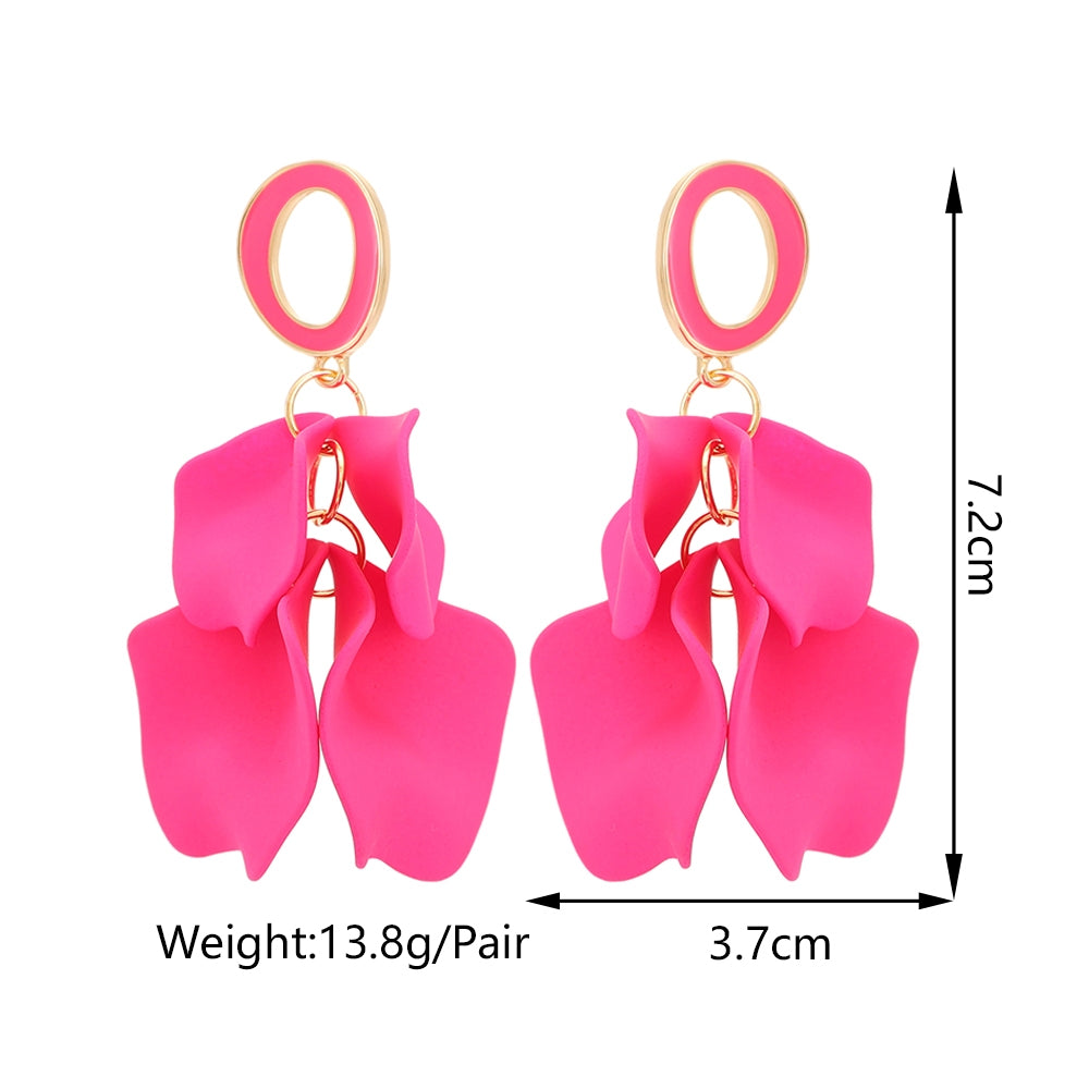 Elegant Petal Zinc Alloy Acrylic Dangle Earrings