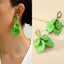 Elegant Petal Zinc Alloy Acrylic Dangle Earrings