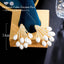 Elegant Baroque Pearl & Zirconia Inlay Rhodium Plated Ear Studs