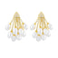 Elegant Baroque Pearl & Zirconia Inlay Rhodium Plated Ear Studs
