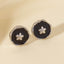 Elegant Round Flower Stainless Steel Stud Earrings - Vintage Luxury Design