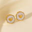 Elegant Heart Shape Stainless Steel Stud Earrings