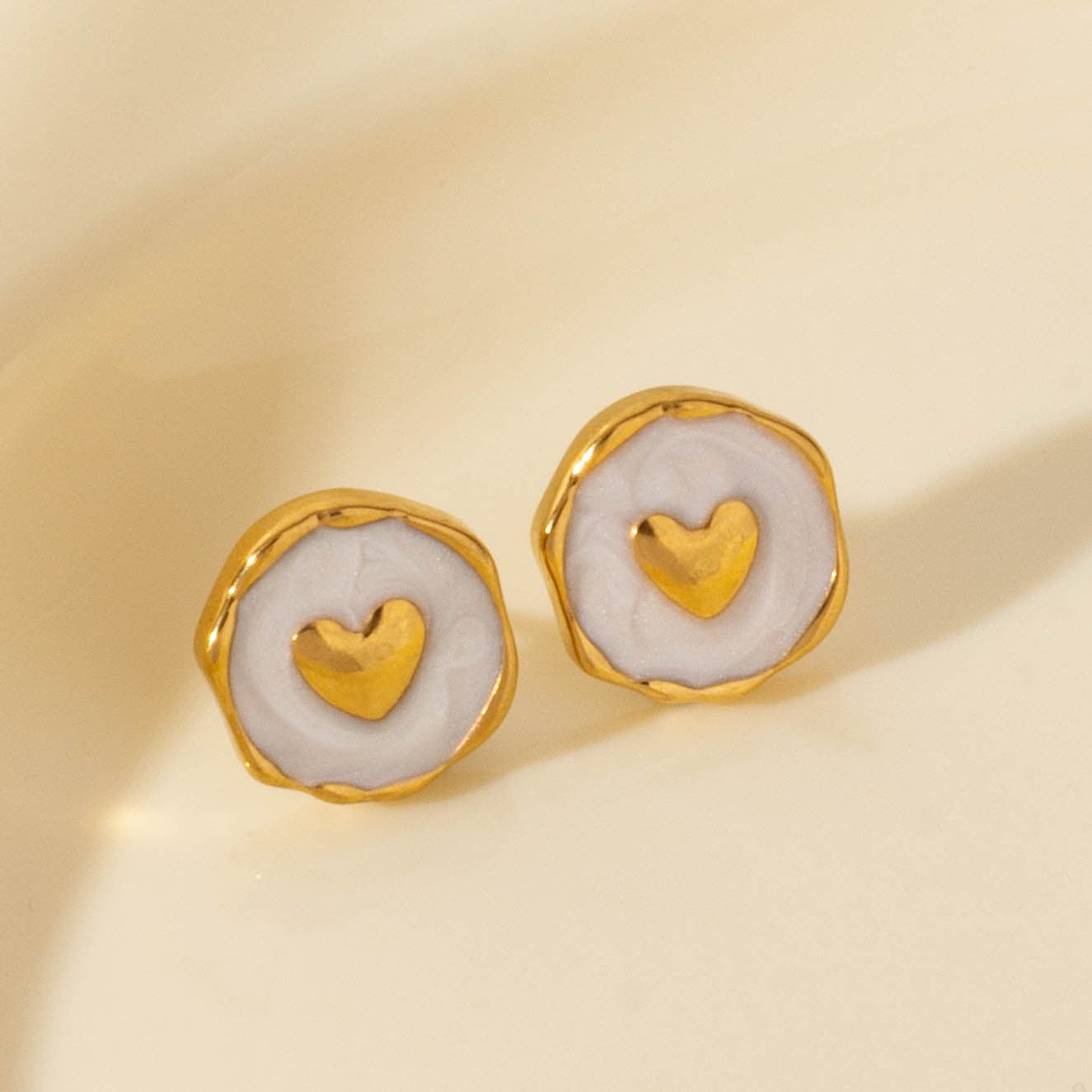 Elegant Heart Shape Stainless Steel Stud Earrings