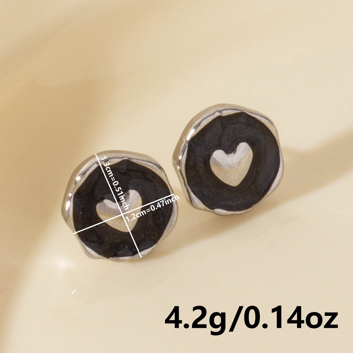 Elegant Heart Shape Stainless Steel Stud Earrings