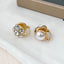 Elegant Zircon Inlay Double-Sided Hoop Earrings with Rhinestone Beads