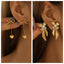 1 Pair Elegant Heart Shape Bow Knot Titanium Steel Pearl 18K Gold Plated Drop Earrings