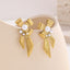 1 Pair Elegant Heart Shape Bow Knot Titanium Steel Pearl 18K Gold Plated Drop Earrings