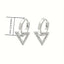 Elegant Geometric Triangle Zircon Drop Earrings in White Gold Plated Copper