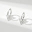 Elegant Geometric Triangle Zircon Drop Earrings in White Gold Plated Copper