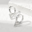 Elegant Geometric Triangle Zircon Drop Earrings in White Gold Plated Copper