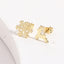 1 Pair Elegant Snowflake Elk 14K Gold Plated Asymmetric Ear Studs