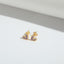 1 Pair Elegant Heart Shape Zircon 14K Gold Plated Copper Ear Studs