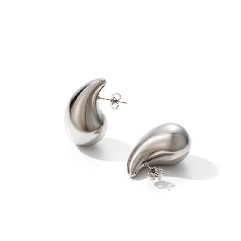 1 Pair Elegant Simple Style Water Droplets 304 Stainless Steel Ear Studs