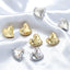 1 Pair Elegant Heart Shape Inlay Copper Zircon 18K Gold Plated Earrings