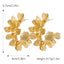 Elegant U-Shape Floral Alloy Stud Earrings - Trendy Streetwear Design