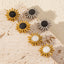 Elegant Geometric Sun Stainless Steel Stud Earrings - 18k Gold Plated