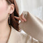 1 Pair Elegant Heart Shape 18K Gold Plated Stainless Steel Drop Earrings with Tassel Design