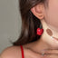 1 Pair Elegant Sweet Strawberry Inlay Alloy Artificial Rhinestones Drop Earrings