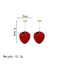 Elegant Strawberry Rhinestone Drop Earrings with 925 Silver Needle