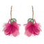 Elegant Tropical Flower Tassel Drop Earrings - Gold Plated Alloy Design