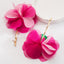 Elegant Tropical Flower Tassel Drop Earrings - Gold Plated Alloy Design