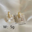 Elegant Vintage Square 18K Gold Plated Drop Earrings with Colorful Shell Inlay