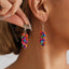 Bohemian Geometric Beaded Shell Drop Earrings